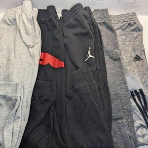 Boys Youth Size 10-12 Sweatpants Pants Lot of 5 | Adidas, Puma, Reebok, Jordan